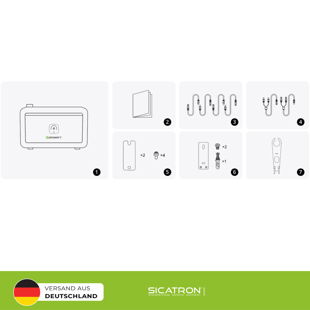Growatt Noah 2000 (2048 Wh) Balkonkraftwerk Speicher