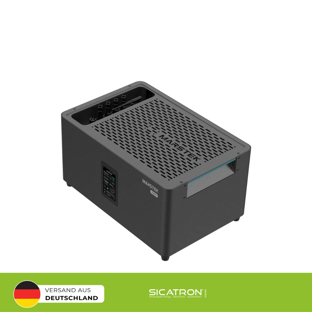 Sicatron 2000W Balkonkraftwerk - 4x 500 Watt - Marstek Jupiter C plus & Erweiterungsbatterie 5,12 kwh