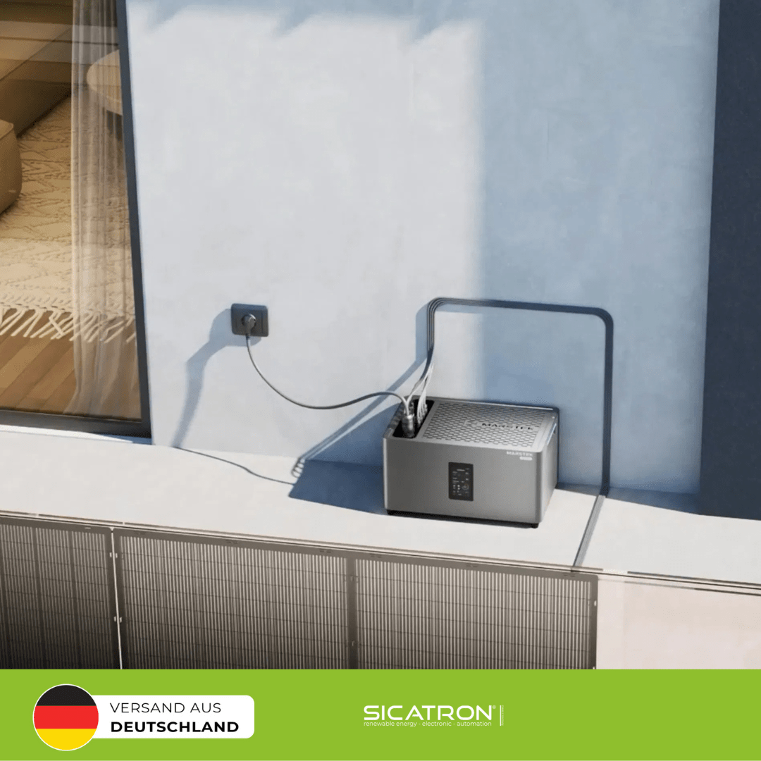 Sicatron 2000W Balkonkraftwerk - 4x 500 Watt - Marstek Jupiter C plus & Erweiterungsbatterie 5,12 kwh