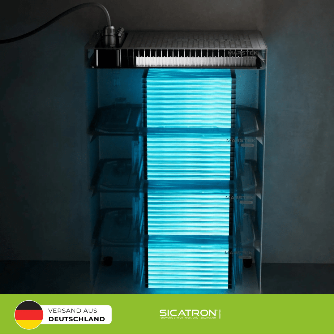 Sicatron 2000W Balkonkraftwerk - 4x 500 Watt - Marstek Jupiter C plus & Erweiterungsbatterie 5,12 kwh