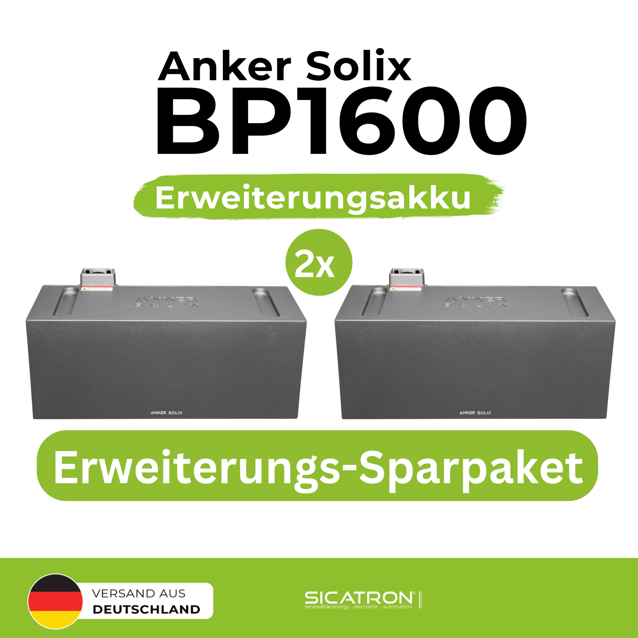 Anker SOLIX 2x BP1600 Erweiterungsbatterie 1600 Wh Bundle