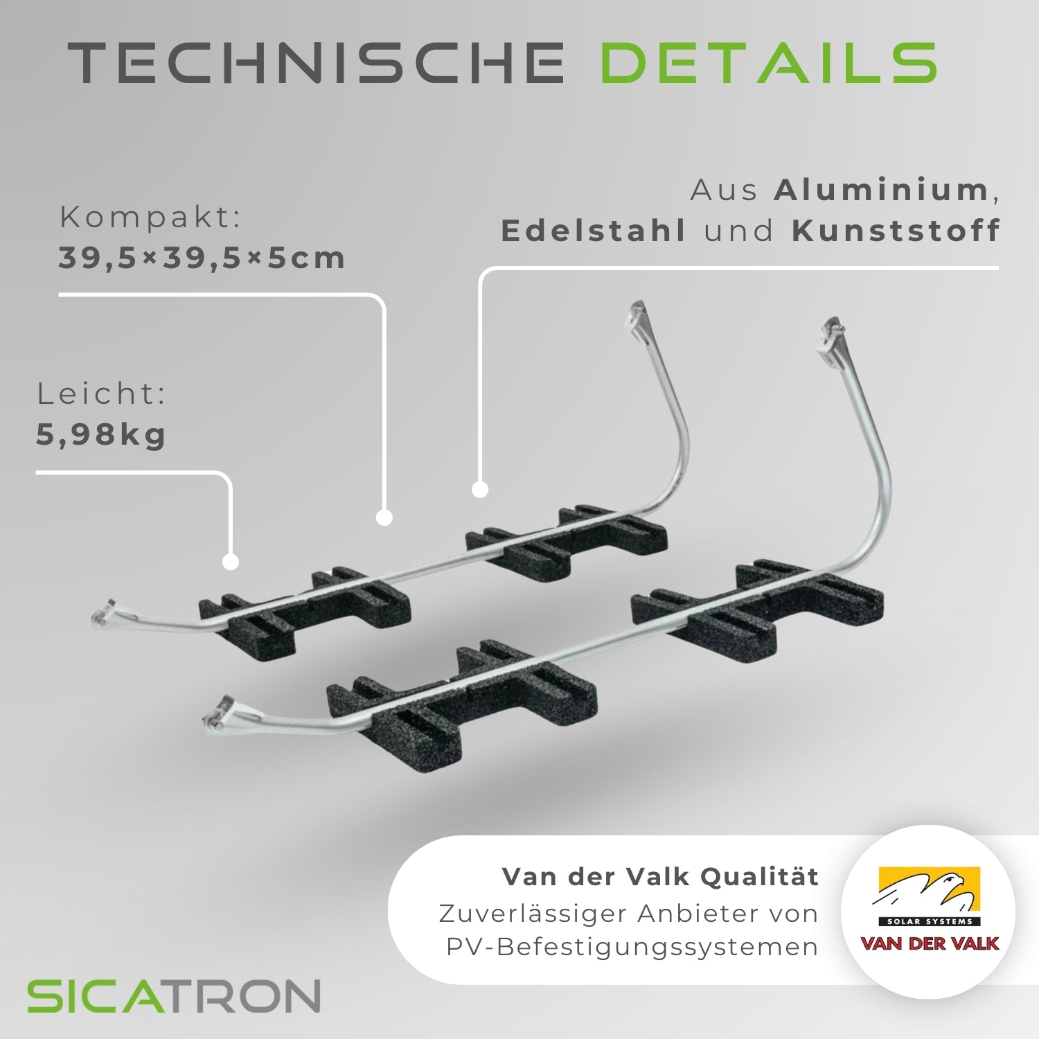 ValkBox3 Aufständerung Solarmodul für Flachdach Bodenmontage Halterung Module