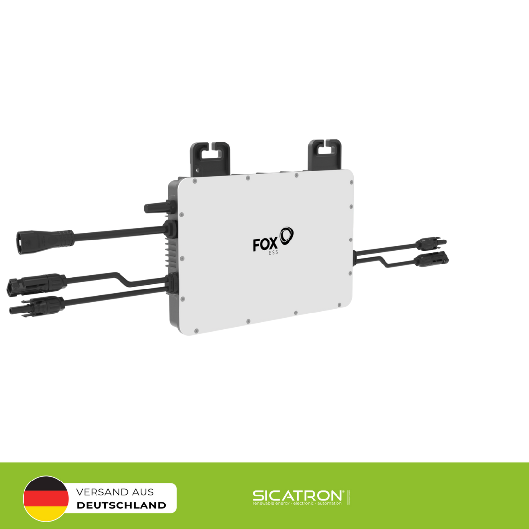 Sicatron 1000W Balkonkraftwerk - 2x 500W Bifazial Jolywood - Fox Ess M1-800-E 800 W