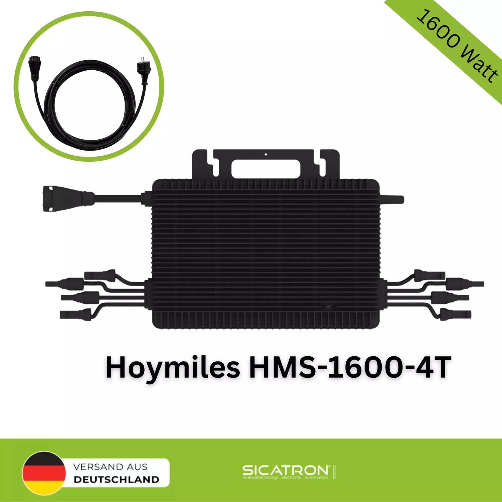 Sicatron 2000W Balkonkraftwerk - 4x Jolywood - HMS-1600-4T - Hoymiles MS-A2 Speicher
