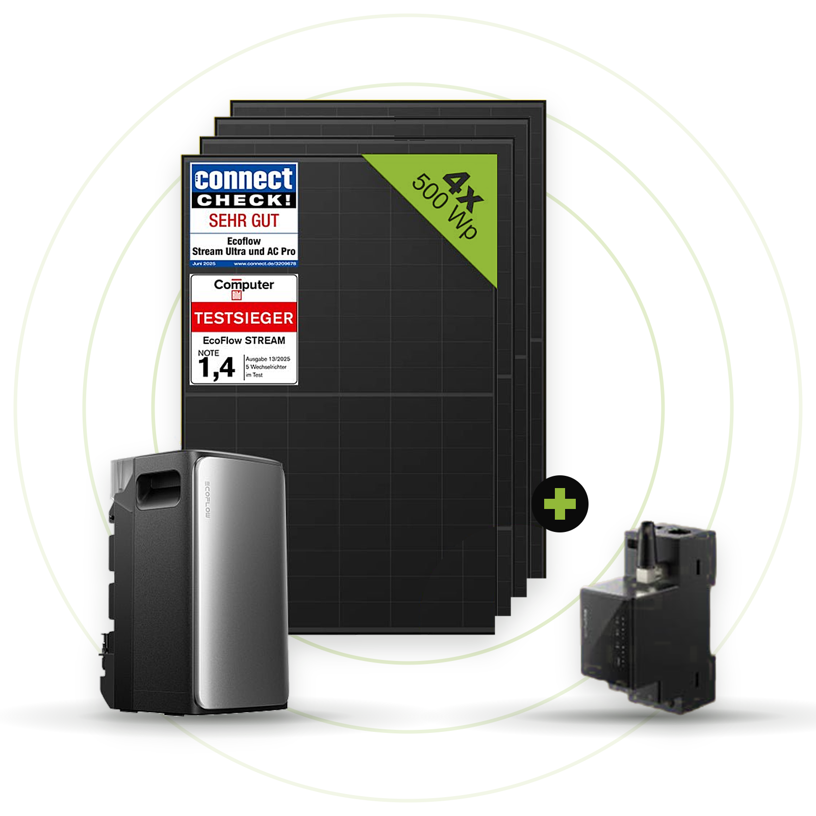 Sicatron 2000 Watt Balkonkraftwerk - 4x 500W Bifazial - Ecoflow Stream Ultra