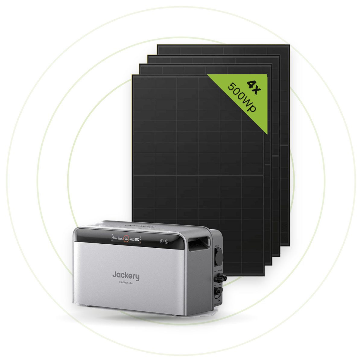 Sicatron 2000 Watt Balkonkraftwerk - 4x 500W Bifazial - Jackery SolarVault 3 Pro