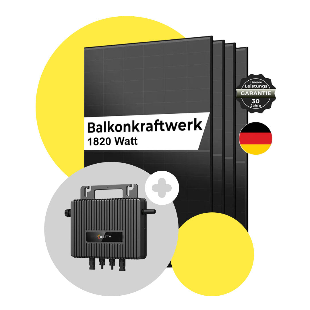 Sicatron 1820 Watt Balkonkraftwerk - Trina Solar 455W Glas Glas - Cherry 800W Wechselrichter