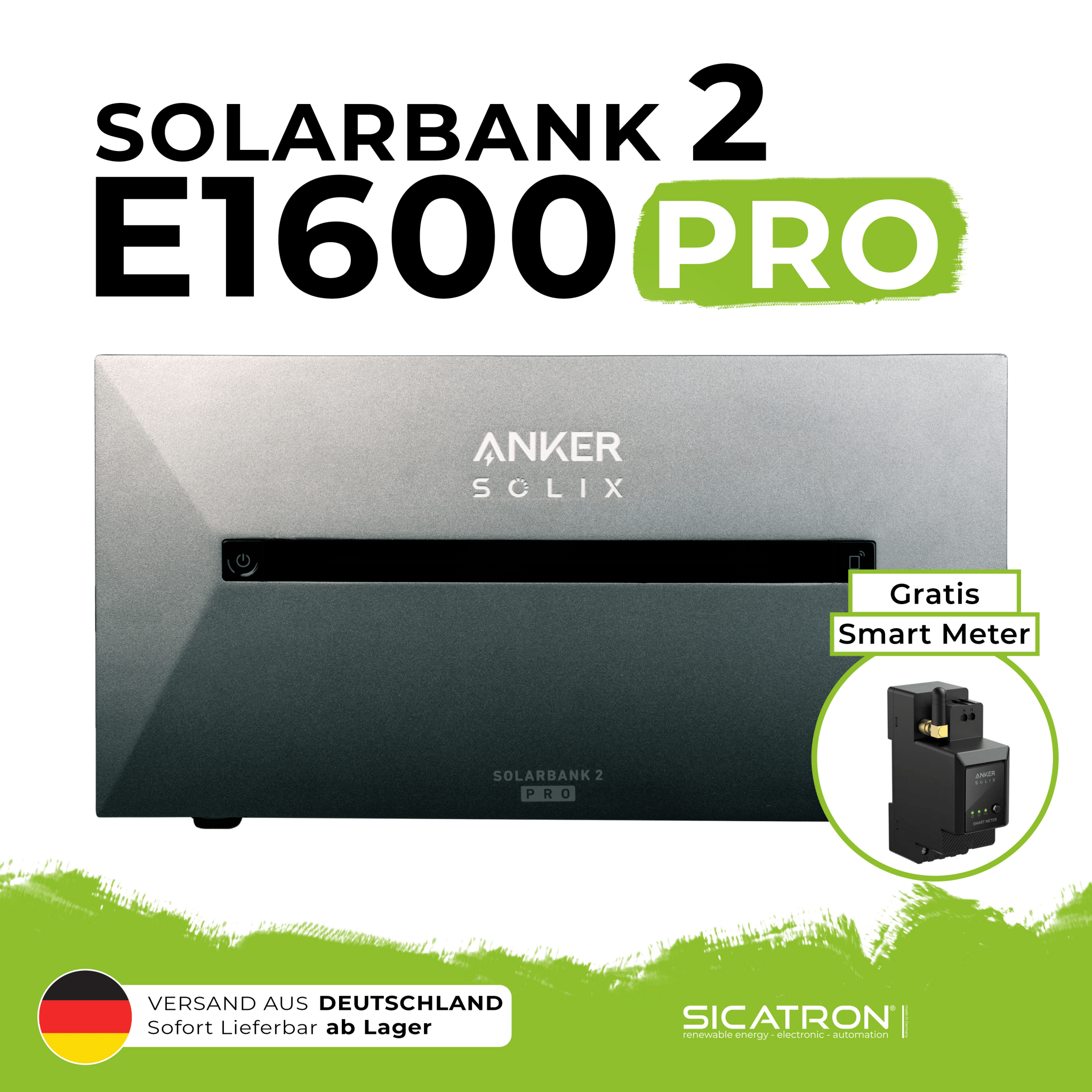 ANKER SOLIX PRO Solarbank 2 E1600 inkl. Smart Meter Solarspeicher Balkonkraftwerk Stromspeicher