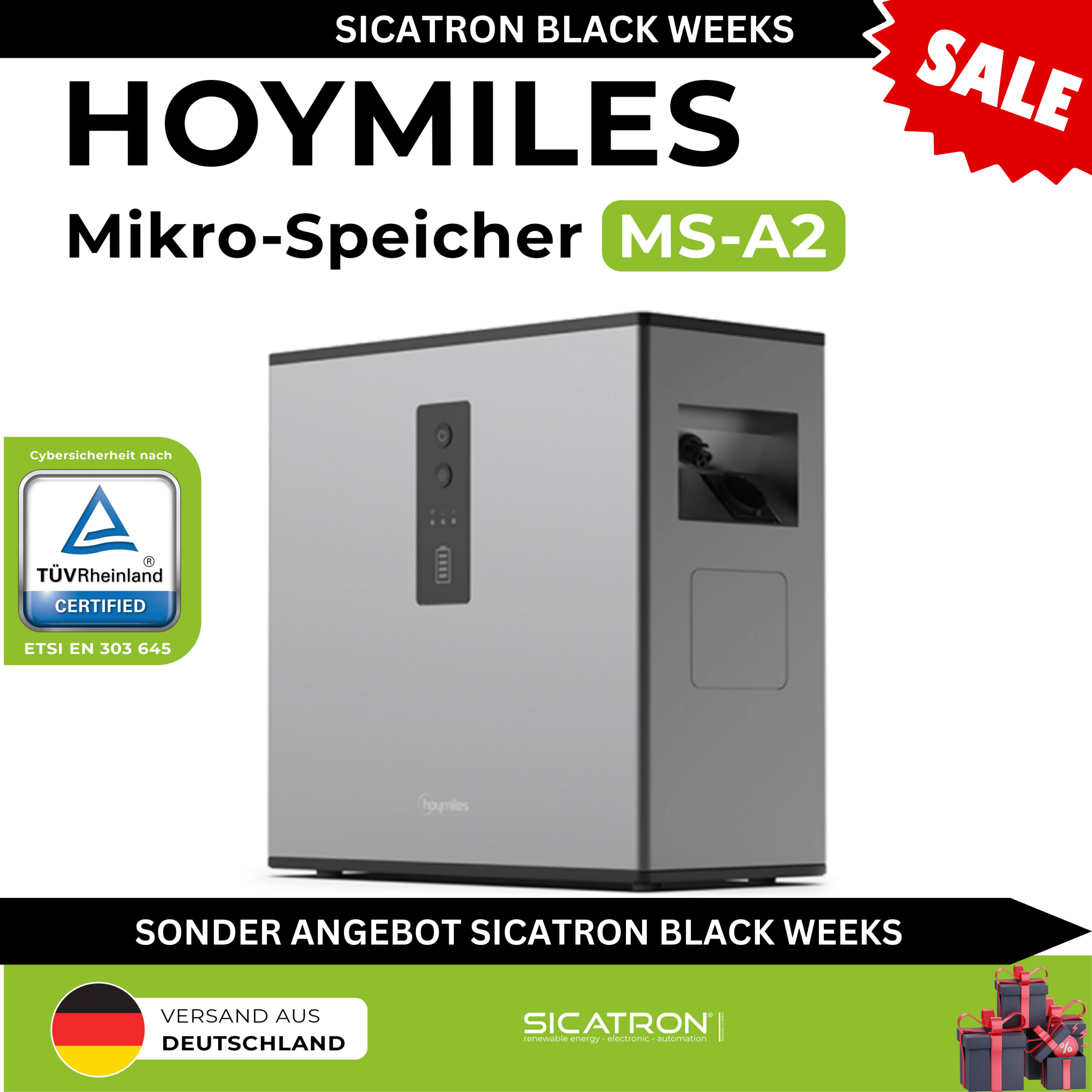 Hoymiles MS-A2 Mikro-Speicher 2240Wh Solarspeicher Balkonkraftwerk PV Batterie