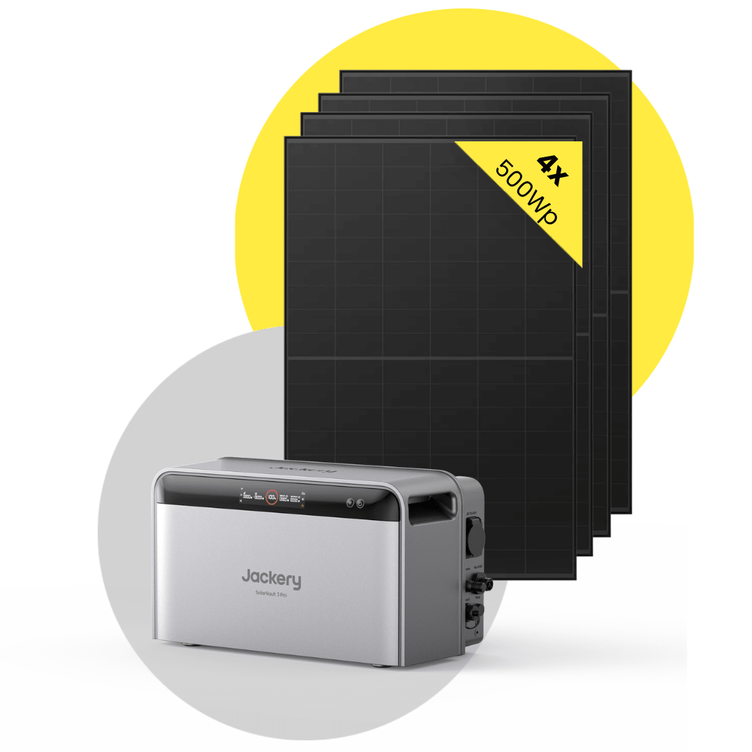 Sicatron 2000 Watt Balkonkraftwerk - 4x 500W Bifazial - Jackery Solar Vault 3 Pro