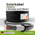 Solarkabel Solarleitung 6mm² 1-100 Meter PV Kabel H1Z2Z2-K