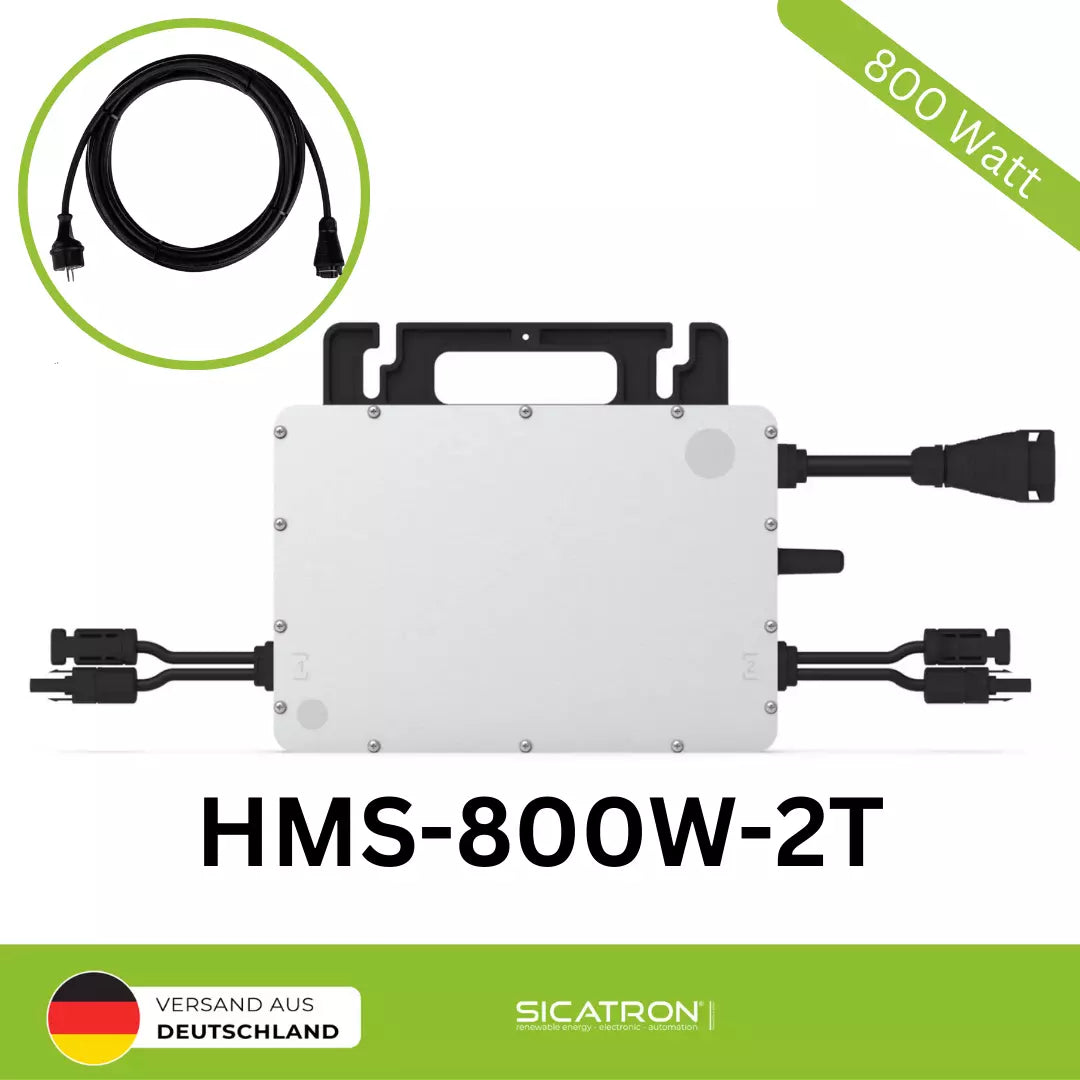 Hoymiles HMS-800W-2T Balkonkraftwerk 850 W 2x Longi Solarmodul Hi-MO6 425W fullblack